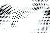 Abstract monochrome halftone pattern with gradient dots creating dynamic movement and texture on white background. Suitable for modern graphic design projects.