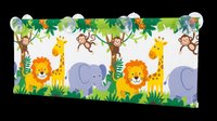 Jungle animals pattern with lion, elephant, giraffe, monkey and zebra on transparent background. Ready for t-shirt design, sublimation, print-on-demand products, stickers and clipart applications.