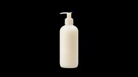 Cream-colored pump bottle isolated on transparent background, ready for cosmetic, skincare, or cleaning product design use on t-shirts, packaging, and print-on-demand materials.