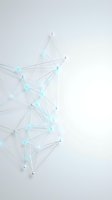 Abstract network connection structure with cyan nodes and gray lines on white background for technology and communication design concepts.