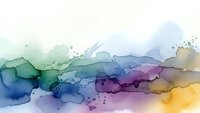 Abstract watercolor background with flowing blue purple yellow green paint blends and organic shapes for creative design projects.