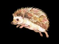 Adorable hedgehog illustration isolated on transparent background, ready for t-shirt designs, stickers, clipart, print-on-demand products and sublimation projects.