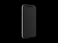 Modern silver smartphone with blank black screen, isolated on transparent background. Ready for mockups, app presentations, t-shirt designs, stickers, and print on demand use.