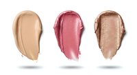 Cosmetic makeup smears in nude, pink and bronze shades isolated on white background for beauty and fashion design projects.
