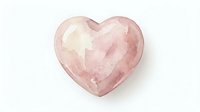 Rose quartz heart stone isolated on white background, perfect for wellness, love, and healing concept designs.