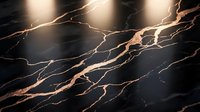 Black marble surface with gold veining and dramatic lighting, suitable for luxury backgrounds, design projects, and premium product presentations.