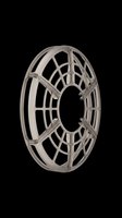 Metallic geometric ring with intricate web-like lattice pattern, isolated on transparent background. Ready for t-shirt designs, clipart, stickers, sublimation, and print-on-demand products.