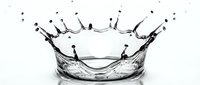 Water splash crown shape isolated on white background, suitable for beverage, liquid dynamics, and design projects.