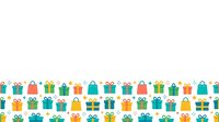 Colorful gift boxes with bows arranged in seamless rows, isolated on white background, ready for holiday designs, wrapping paper, and festive marketing materials.