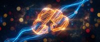 Glowing brain with electric energy streams and neural pathways on dark cosmic background with bokeh lights for medical and science concepts.
