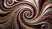 Luxurious dark chocolate and gold glitter swirl background with elegant spiral pattern, rich brown tones and sparkling metallic accents for premium designs.