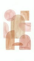 Abstract watercolor geometric composition with overlapping pink and beige shapes on white background for modern interior design and wall art.