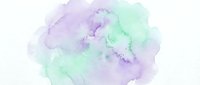 Soft watercolor splash in purple and green hues creating organic flowing shapes on white background for artistic projects and creative designs.