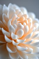 Soft peach and white dahlia flower petals in macro photography showing delicate layered texture and gentle natural lighting for wellness and spa designs.