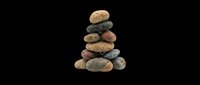 Stacked river stones tower isolated on transparent background, ready for t-shirt design, stickers, clipart, print on demand, and sublimation projects.