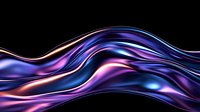 Flowing abstract waves in vibrant neon purple, blue and pink colors against black background create dynamic motion effect for modern design projects and presentations.