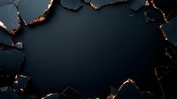 Dramatic dark background with shattered edges glowing in copper metallic tones, creating frame-like border effect against deep navy backdrop. Luxury design element.