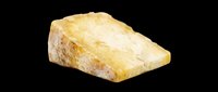 Wedge of aged hard cheese with natural rind isolated on transparent background, ready for clipart, print-on-demand, sublimation, t-shirt design, and food packaging graphics.