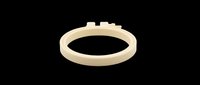 Minimalist cream ivory ring with floral detail, isolated on transparent background. Great for jewelry clipart, stickers, t-shirt design, print on demand, and sublimation projects.