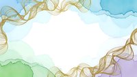 Abstract watercolor background with flowing golden lines and pastel colors for creative design projects and artistic presentations.