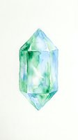 Watercolor gemstone with green and blue tones, isolated on white background. Suitable for wellness, jewelry, and design projects.