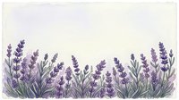 Watercolor lavender flowers border on soft purple background with copy space for text, greeting cards, invitations, and stationery design.