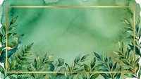 Watercolor botanical frame with green foliage and leaves border on soft sage background, isolated design element suitable for invitations, cards, and decorative projects.