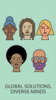Diverse team avatars representing global workforce collaboration and multicultural business solutions on mint green background.