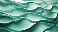 Abstract wavy mint green surface with smooth curved lines and soft shadows creating dynamic flowing pattern. Modern minimalist background for design projects.