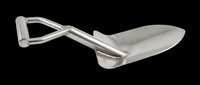 Stainless steel garden spade shovel with D-grip handle, isolated on transparent background, ready for clipart, print-on-demand, and design projects.