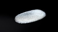 White foam texture oval shape on black background for cosmetic skincare product advertising and beauty industry marketing materials.