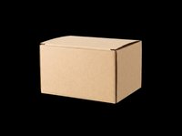 Closed cardboard shipping box isolated on transparent background, ready for packaging design, e-commerce graphics, logistics illustrations, print-on-demand products and commercial use.
