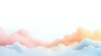 Soft pastel colored clouds in pink, orange and blue create dreamy abstract background with smooth gradient transitions and gentle flowing shapes.