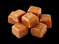 Salted caramel candy pieces isolated on transparent background, ready for design use on t-shirts, stickers, print-on-demand products, sublimation, and digital crafts.