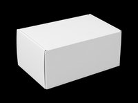 Blank white rectangular cardboard box isolated on transparent background, ready for packaging design, branding mockups, product presentations, print-on-demand, and commercial use.