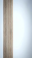 Vertical wooden slats with natural grain texture against white background for interior design and architectural projects.