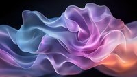 Ethereal flowing waves in pink, purple and blue create mesmerizing abstract background with smooth gradient transitions and luminous light effects.
