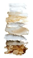 Stacked watercolor paint strokes in neutral tones of white, beige, and brown on isolated background for modern art projects and design elements.