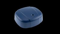 Blue plastic retainer case isolated on transparent background, ready for dental, orthodontic, and healthcare clipart, stickers, print on demand, and t-shirt design use.