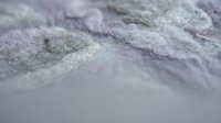Macro close-up of frost crystals forming intricate patterns on a frozen surface, showcasing delicate ice formations and winter textures for nature and seasonal content.