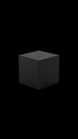 Black matte cube isolated on transparent background, ready for design use in stickers, print on demand, T-shirts, posters, and digital clipart projects.