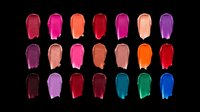Nail polish swatches in assorted vibrant shades isolated on transparent background, ready for beauty design projects, cosmetics packaging, t-shirt designs, and print-on-demand products.