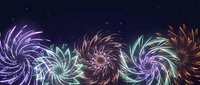 Colorful spiral fractals with swirling patterns on dark starry background creating cosmic energy waves for digital art and abstract design projects.