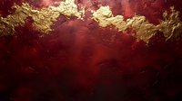 Luxurious deep red and gold textured abstract background with metallic foil effect. Rich burgundy color with golden accents creates dramatic artistic surface pattern.