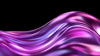 Smooth flowing abstract waves in vibrant purple and pink gradient colors against black background create dynamic modern design element for luxury branding and backgrounds.