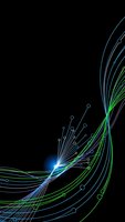 Abstract digital network connections with glowing fiber optic cables and data nodes on black background for technology and communication concepts.