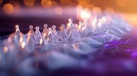 Network connections with glowing nodes and lines representing digital communication, data transfer, and modern technology concepts for business presentations.