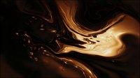 Mesmerizing liquid gold abstract background with flowing dark chocolate swirls creating dramatic contrast and luxurious marble effect. Suitable for premium designs.