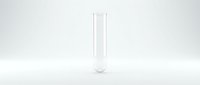 Empty clear glass test tube isolated on white background, ready for laboratory, scientific research, medical, or educational design projects.