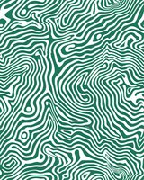 Abstract green and white wavy lines creating organic topographic pattern. Seamless design for backgrounds, textiles, and digital projects.